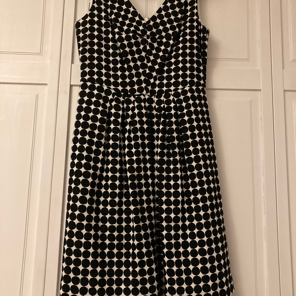 Fun Marimekko for Banana Republic Black and White Polka Dot Dress